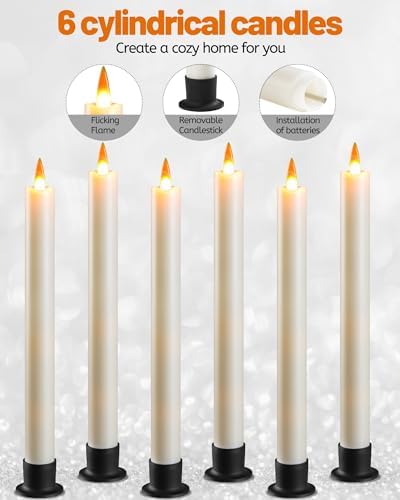 Da by 6 Flameless Window Candles with Remote Control and Timer