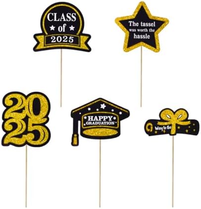 2025 Graduation Decor Centerpiece Sticks Red Black