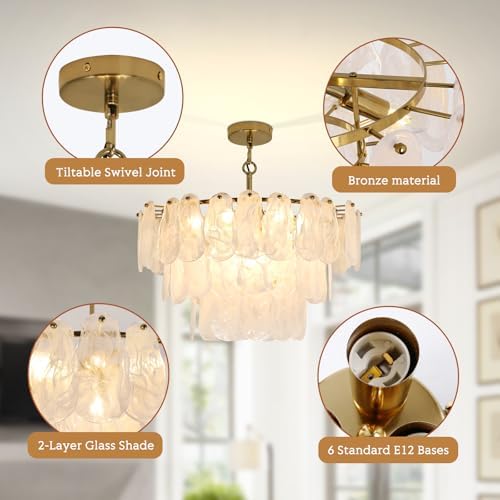 Modern Gold Glass Chandelier 236 Inch Luxury Pendant Light