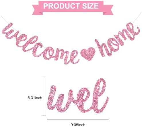 Beishida Pink Welcome Home Banner Pre-Strung Decor