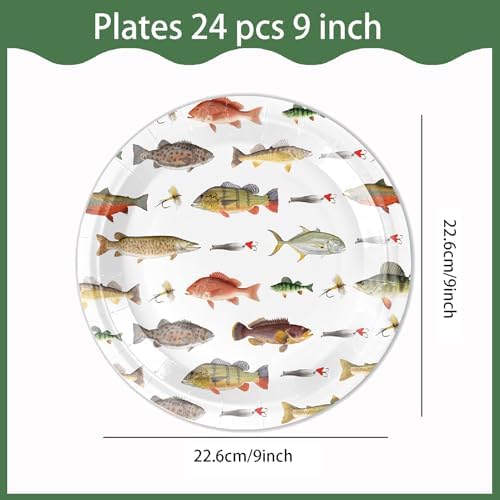 Fishing Party Decorations Set 96 Pcs for 24 Guests