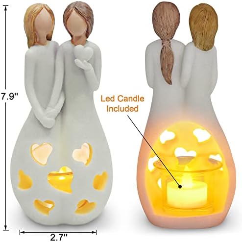 Impouo Heart Shape Flameless Candle for Sister