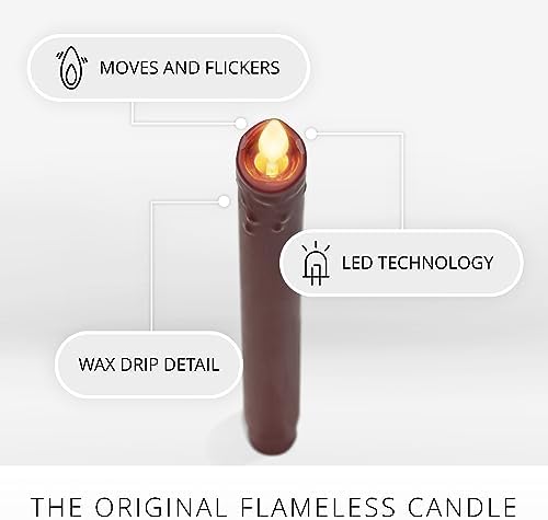 Luminara Burgundy Flameless LED Taper Candles Set of 2