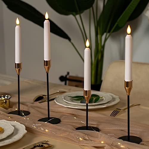 5plots 6-Pack White Flameless Taper Candles with Timer and Remote