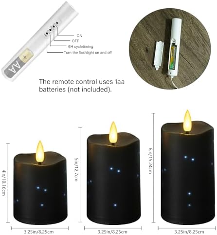 Eebuss Flameless Candles with Remote Control 3pcs