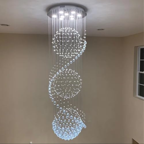 Sefinn Four 9 Light Crystal Chandelier 79 Inch High Ceiling