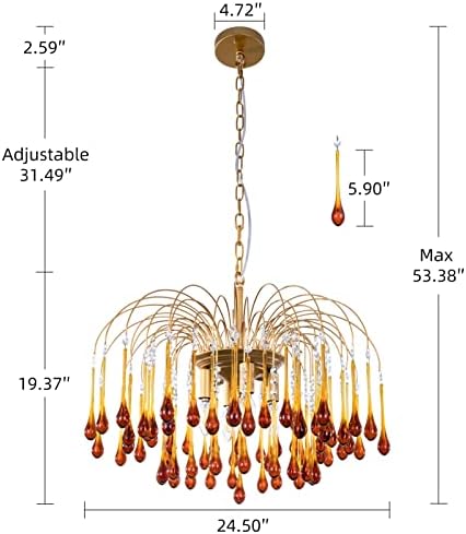 TOCHIC Crystal Gold Chandelier Modern Design
