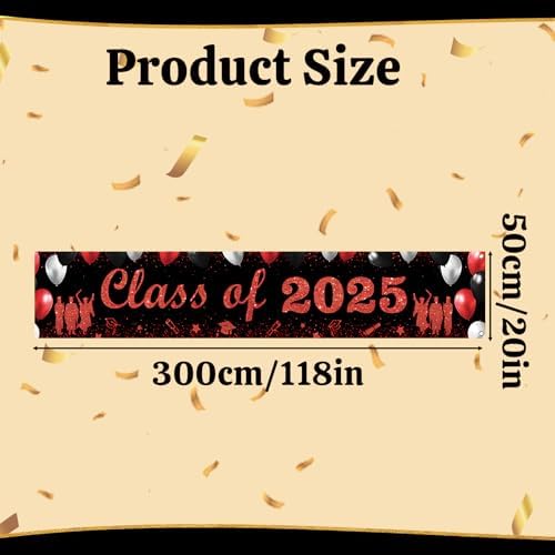 2025 Graduation Banner with Black and Red Design