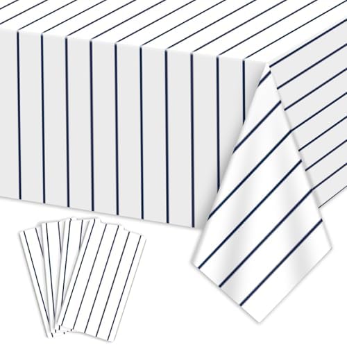 4 Pack Plastic Baseball Tablecloths 51x86 Inches