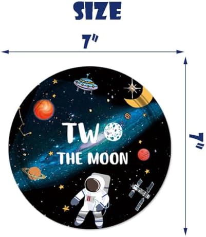 60 Pcs Moon Birthday Decorations - Paper Plates Napkins Cups