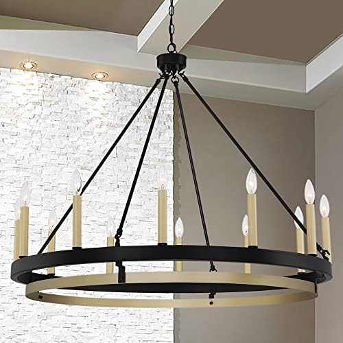 Vanity Art 12-Lights Wagon Wheel Chandelier Ceiling Light