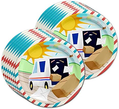 Mailman Birthday Party Plates Napkins Cups Set for 16