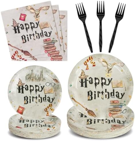 200PCS Magical Wizard Theme Party Tableware Kit Serve 50