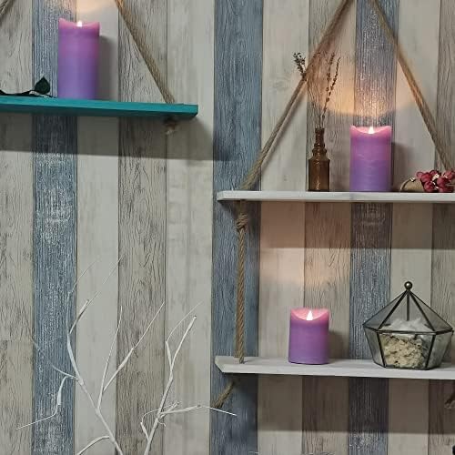 EZiGarden Battery Operated LED Flameless Pillar Candles with Timer and Remote Control 3Pack