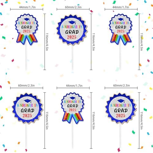2025 Kindergarten Graduation Cupcake Toppers Set