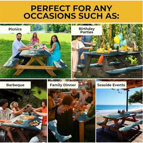 6ft Picnic Table Cover Purple Durable Outdoor Use