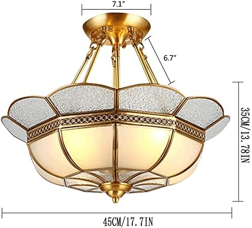 KISAD Industrial Pendant Light with Frosted Glass and Brass Design