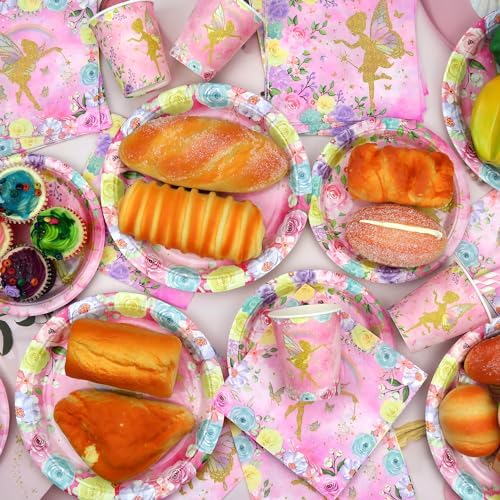 Fairy Party Tableware Set 20 Plates Cups Napkins for 20 Guests