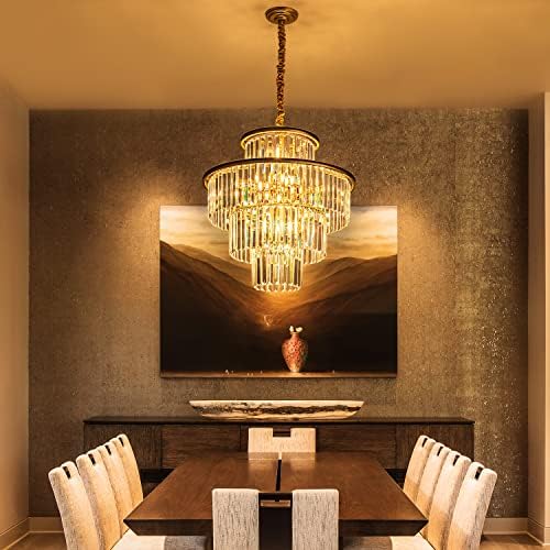 23 Inch 14 Light Gold Crystal Chandelier