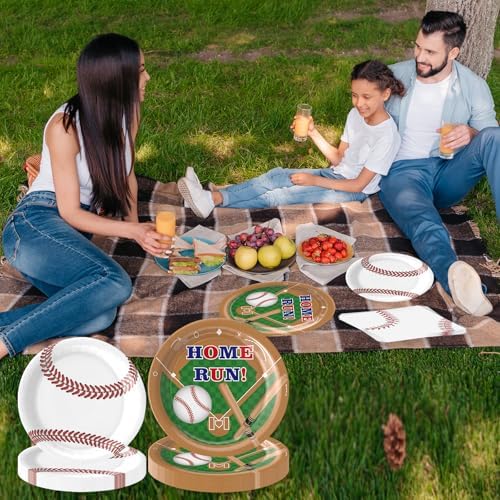 96Pcs Baseball Themed Party Tableware Set for 24 Guests