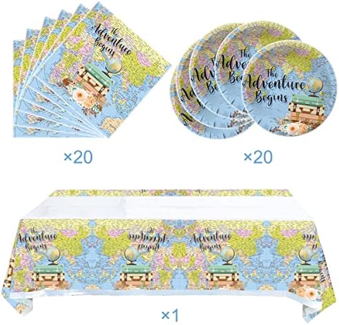 Adventure World Awaits Map Plates and Napkins Set