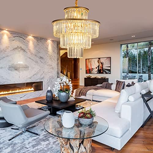 23 Inch 14 Light Gold Crystal Chandelier