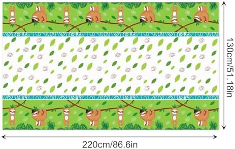 Animal Sloth Themed 3Pcs Tablecloths for Birthday Parties