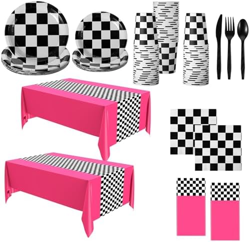 Oudain 162 Pcs Racing Car Tableware Set for 20 Guests