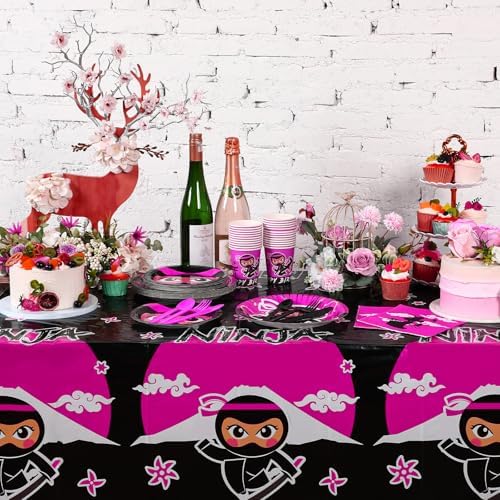 Gejoy 3 Pcs Ninja Theme Tablecloth for Parties