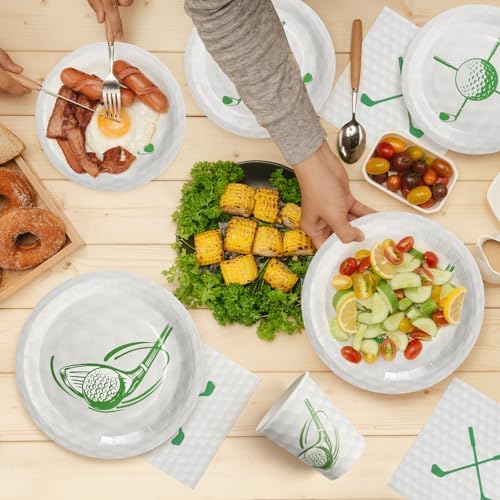 96 Pcs Golf Party Plates and Cups Set for 24 Guests