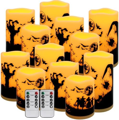 12-Pack Waterproof Flameless LED Candles - Remote Control Timer