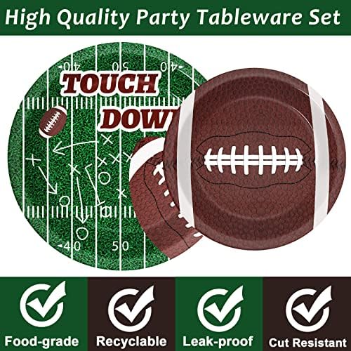 96 Piece Football Themed Tableware Set for 24 Guests