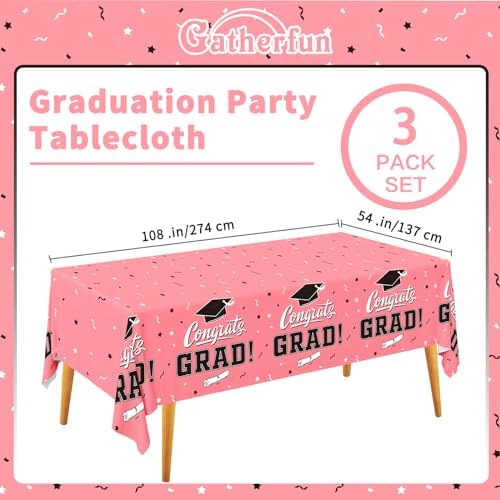 Gatherfun Graduation Tablecloths 3PCS 54x108 Inch