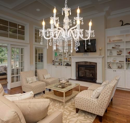 Modern Elegant 9 Light Crystal Chandelier for Home Decor