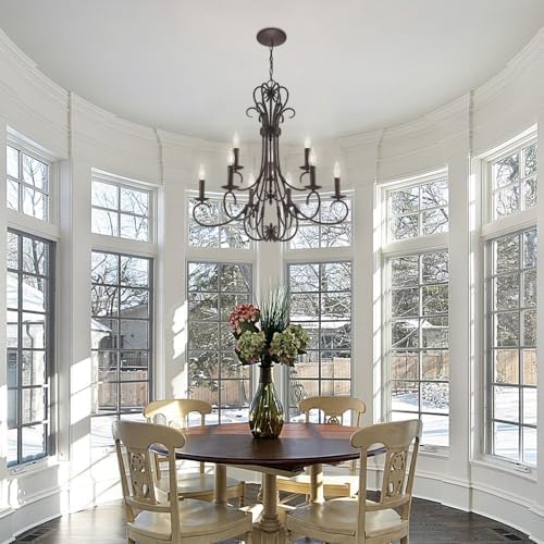 Golden Lighting 8606-CN9 RBZ Homestead Nine Light Candelabra Chandelier