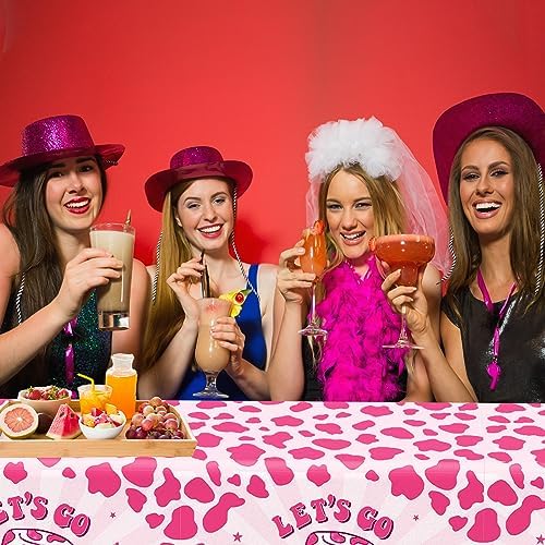 3 Pcs Lets Go Girls Tablecloths for Cowgirl Parties