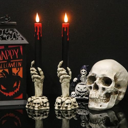 DRomance Flameless Taper Candles with Remote Timer 2 Pack