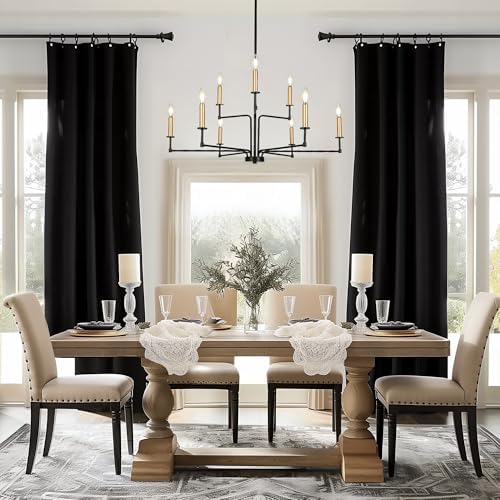 KSANA 9-Light Black Gold Chandelier with Modern Design