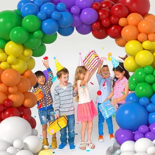 140pcs Rainbow Balloon Arch Kit for Birthday Party Decorations
