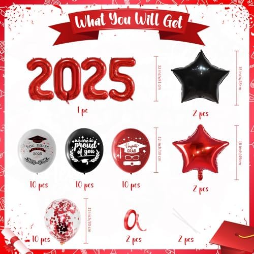 LARRAZABAL 2025 Graduation Balloons Party Decorations