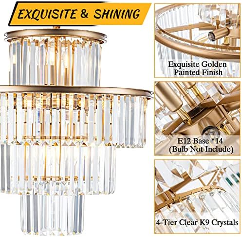 23 Inch 14 Light Gold Crystal Chandelier
