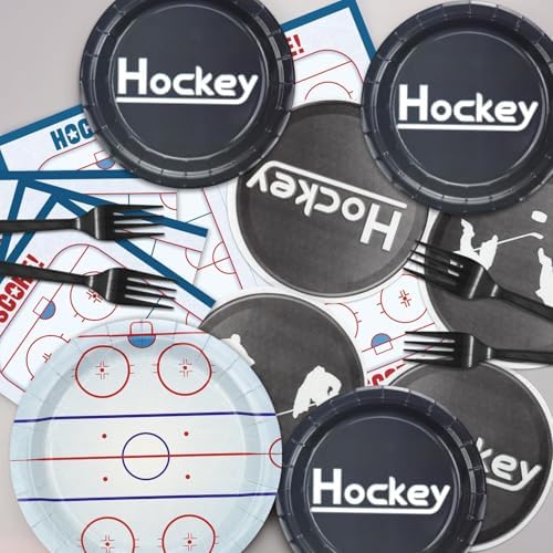 Hockey Birthday Tableware Set - 162Pcs for 40 Guests
