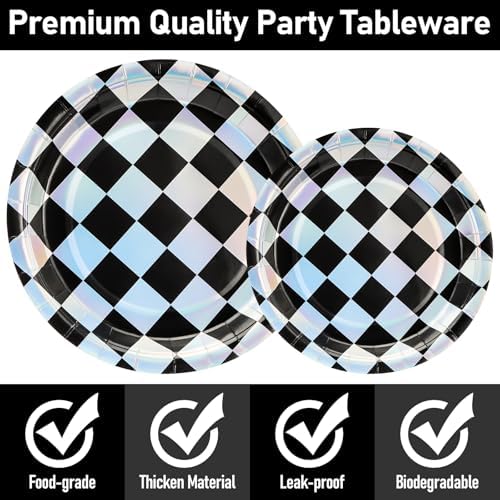 96 Pcs Race Car Party Plates Napkins Set for Kids Birthday