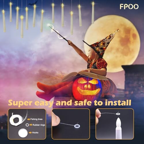 Floating Candles with Wand Gift Set 12 Pack