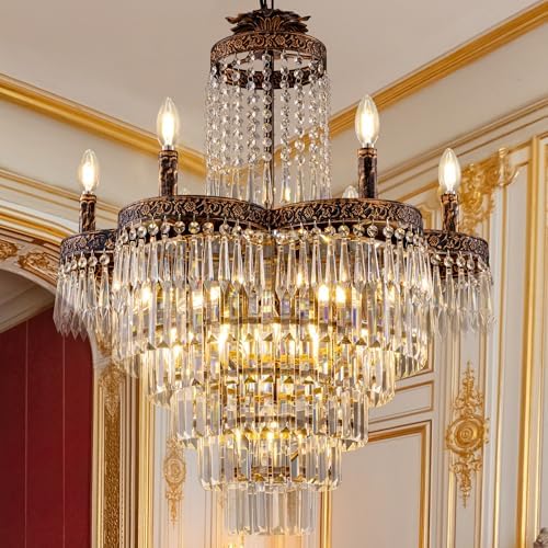 TOCHIC 13 Lights Crystal Chandelier for Living Room and Bedroom