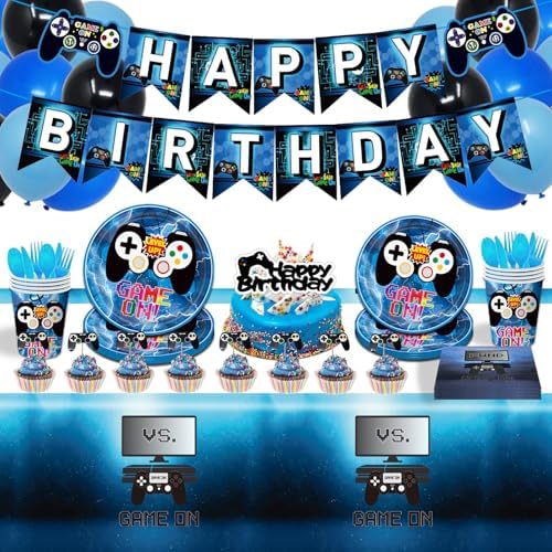 Video Game Themed Birthday Party Decorations Set
