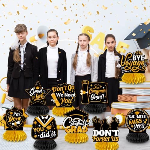 Graduation Honeycomb Decorations 9pcs Set