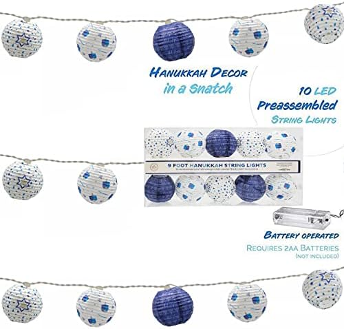 The Dreidel Company Hanukkah LED String Lanterns 3 Inch