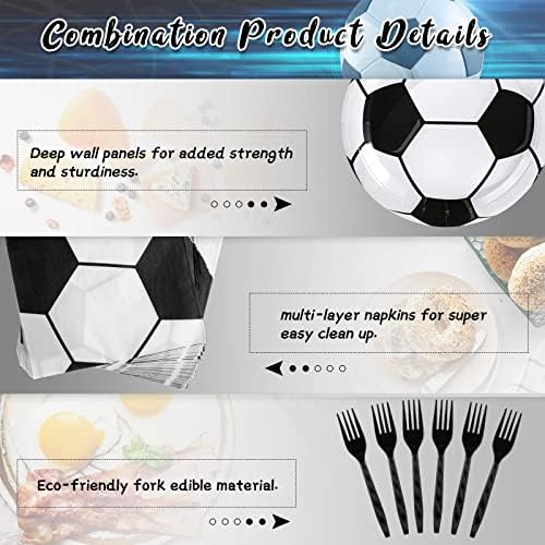Yetene Soccer Party Tableware Set for 24 Guests