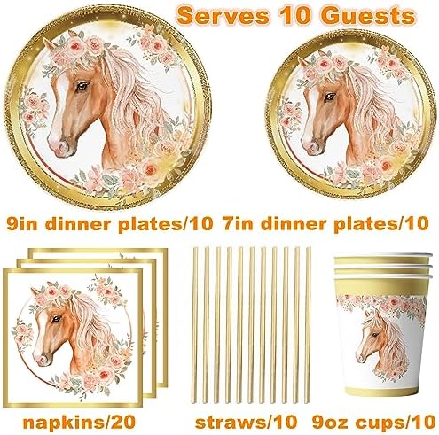 Horse Party Tableware Set 60 Pieces